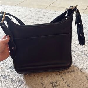 Vintage Coach Black Leather Shoulder Bag